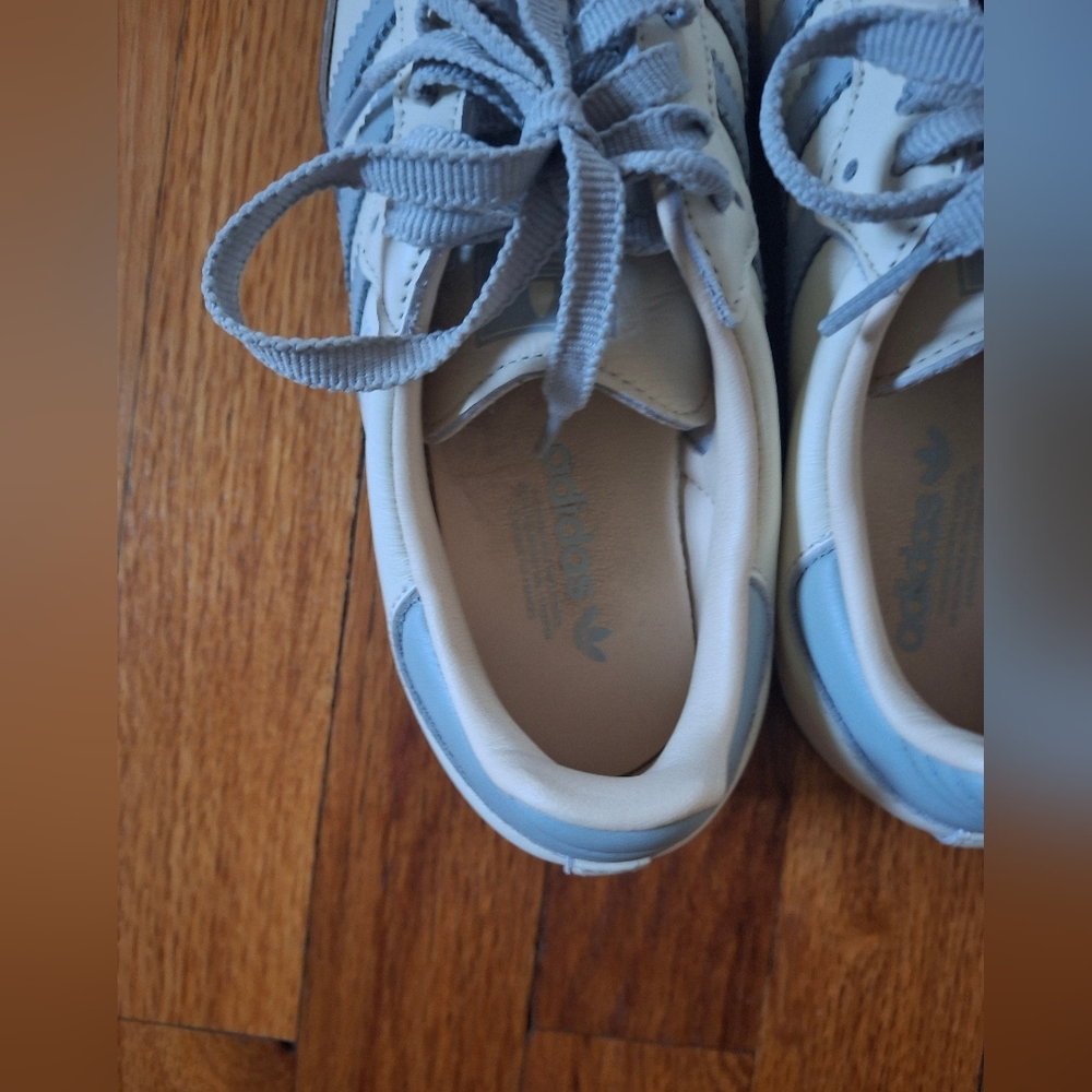 Women's Adidas Samba                     White and Light Blue - Picture 7 of 10